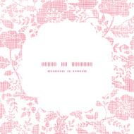 Pink textile birds and flowers frame square pattern background