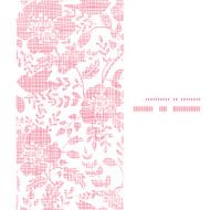 Pink textile birds and flowers vertical frame seamless pattern background