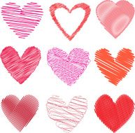 Scribbled hearts