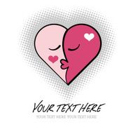 Abstract one heart from two faces Symbol of love