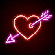 Heart with arrow neon sign