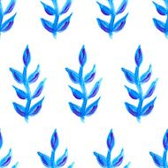 vector seamless floral pattern blue plants and flowers
