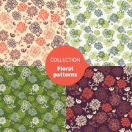 Seamless vector floral pattern set N4