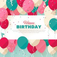 Happy Birthday greeting card in a flat style N3