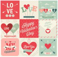 Valentine`s day set - emblems and cards
