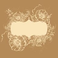 floral frame with hand drawn flowers