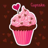 Sweet cupcakes Colorful tasty vector N9
