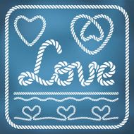 Heart shape rope knots set N2