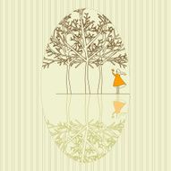 Tree and girl landscape
