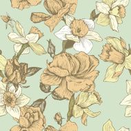 vintage vector seamless floral pattern N12