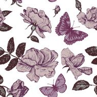 vintage vector seamless floral pattern N13