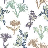 vintage vector seamless floral pattern N15