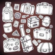 Vintage suitcases set Travel Vector illustration N6