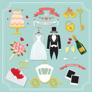 Vintage set for wedding invitation Cute design elements N2