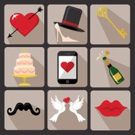 Design wedding icons for Web and Mobile Vector