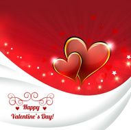 Shiny red hearts background