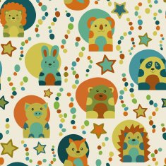 Seamless pattern with cartoon animals N2