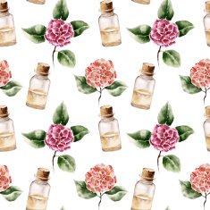 Seamless pattern with flower and perfume bottle N8