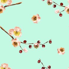 Seamless pattern with the branch of flowers N34