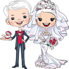 Vector Cute bride and groom N2