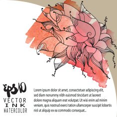 watercolor floral card N7