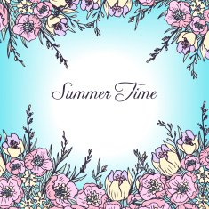 floral card with blossoms N6
