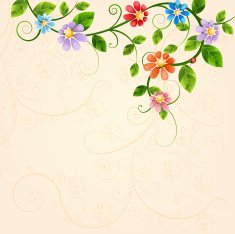 Floral illustration with colorful flowers N4