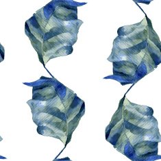 seamless pattern with blue leaves N2