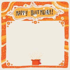 Happy Birthday postcard poster background ornament or invitation N2