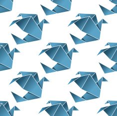 Seamless pattern of origami birds