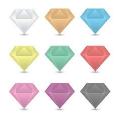 Colorful diamond icons set N2
