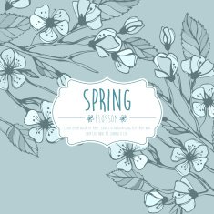 Blossoming Spring Branch Vector illustration N3