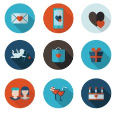 flat icons of Saint Valentine N2