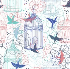 Birdcages seamless pattern N8