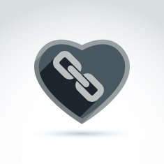 Vector heart with link symbol love relationship idea Marriage