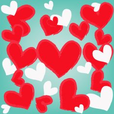 abstract magic colorful heart on blue background
