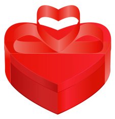Heart-shaped gift box vector