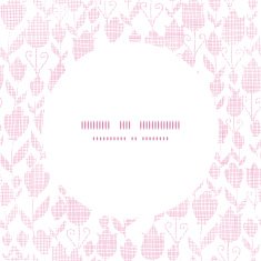 Pink textile tulips texture round frame pattern background