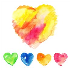 Watercolor hearts N12