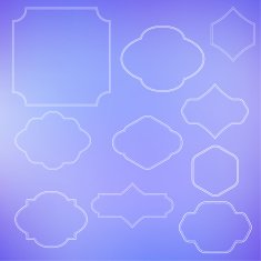 Set of old vintage frames on blurred background