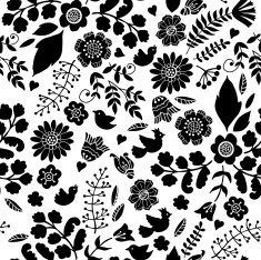 Black and White Floral Pattern N5