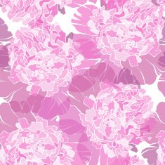 Seamless pattern with peonies