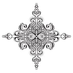 Ornamental black and white snowflake