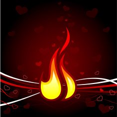 Red Flames Valentine's Day background