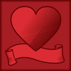 Woodcut Valentine Heart