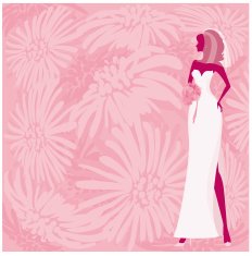Sexy Bride Silhouette in Honeysuckle Pink