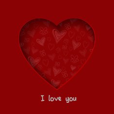 Paper Valentines day card with hearts N11