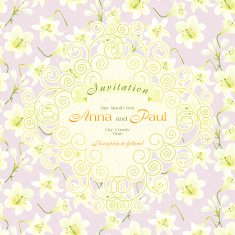 Wedding Invitation (White Lily)