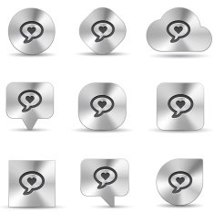 Love talk Brushed metal icons