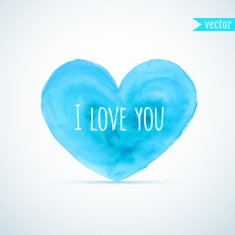 Vector watercolor heart for homosexual couple's Valentine's day